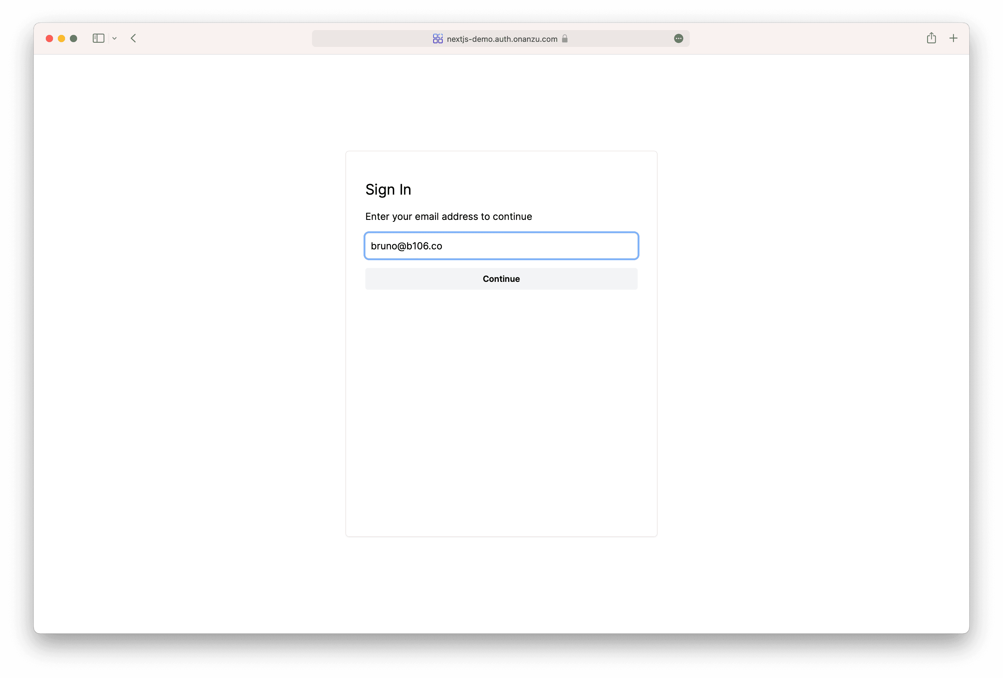 sign in page
