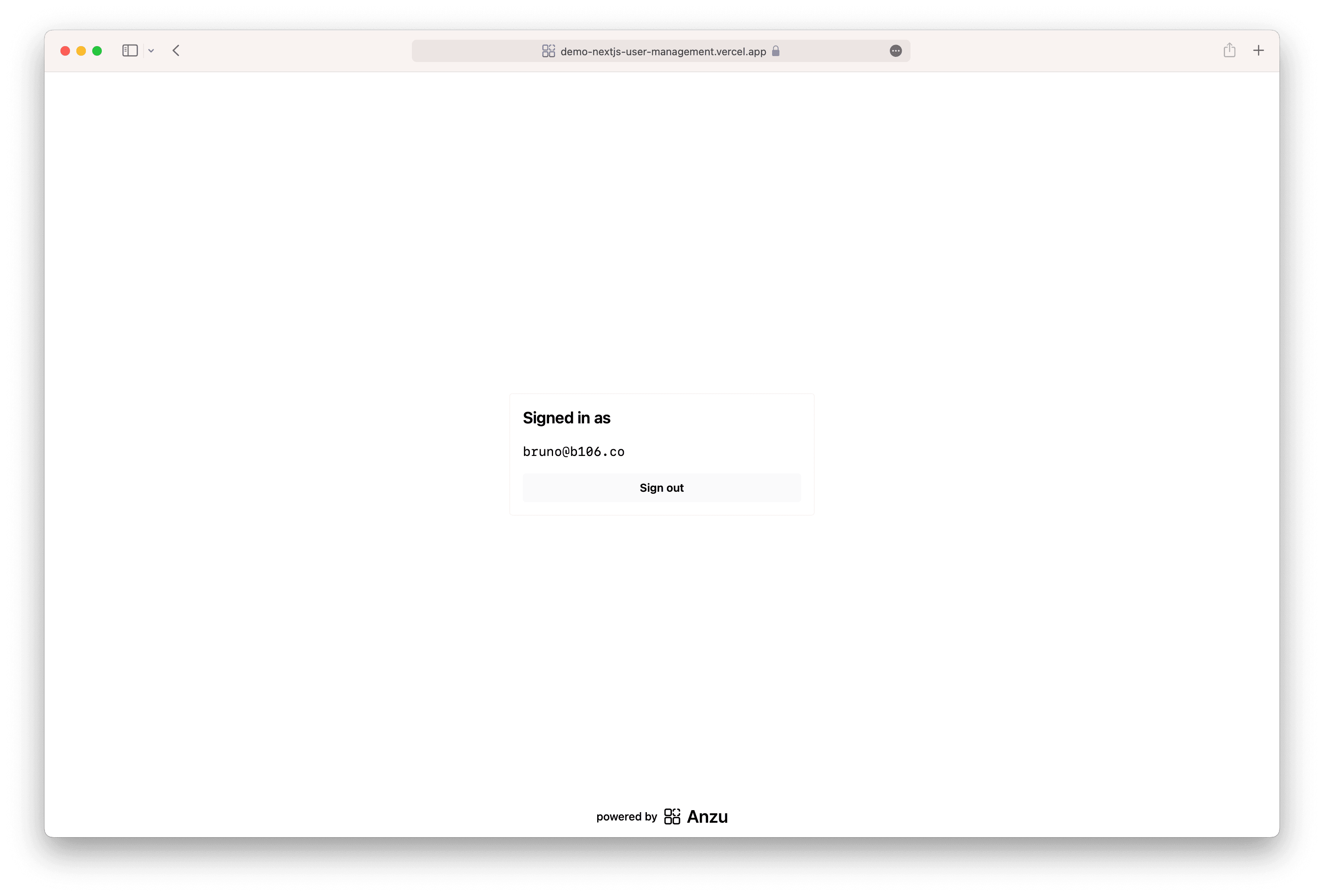 signed in page