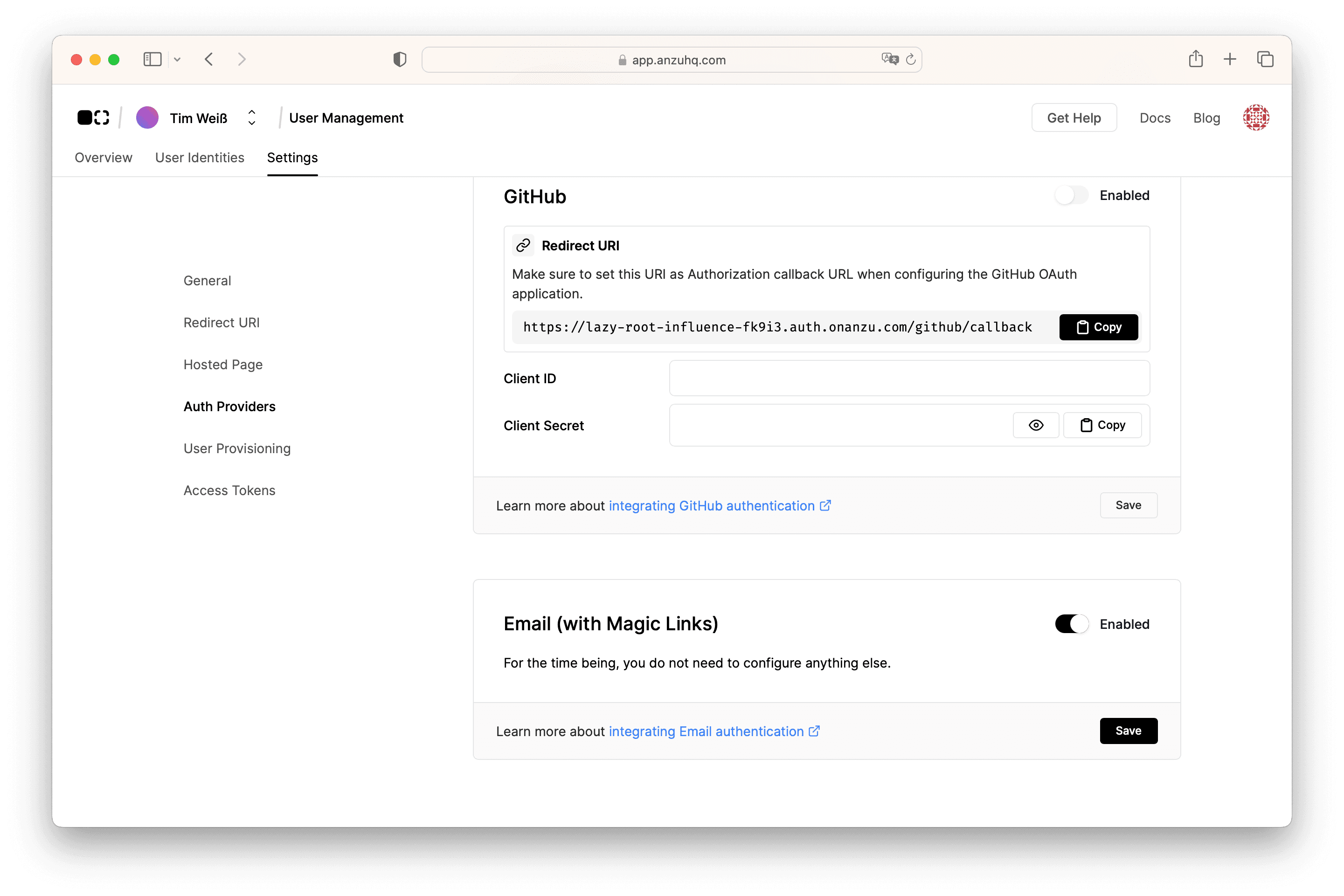 auth providers